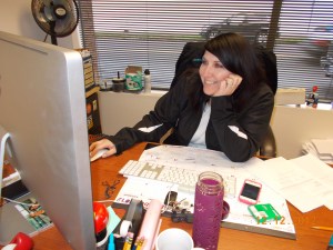 Jolie keeps questions answered at the office and helps with behind the scenes work on the schedules.