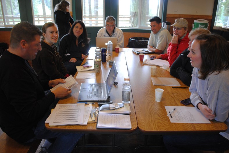 Seattle and Portland Staffs compare sport notes at Camp Howard