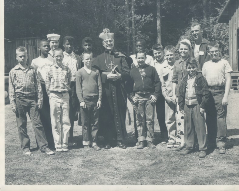Camp Howard Campers with Archbishop Howard circa 1953