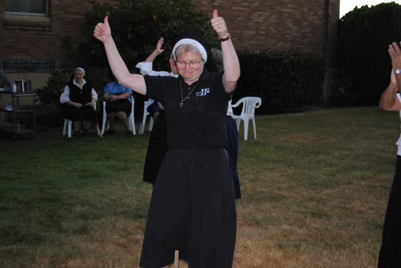 Sister Michael Francine showing some enthusiasm