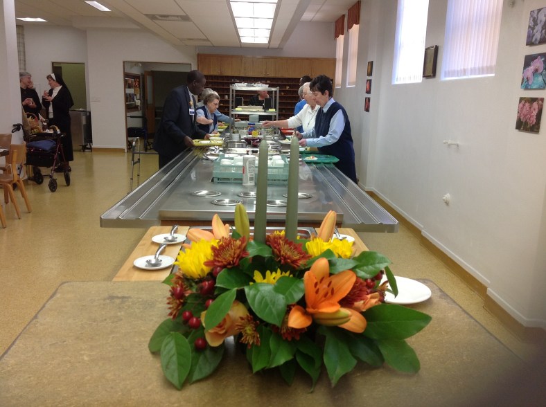 flowers sent to Sr. Krista from her cousin in Indiana! How about that?