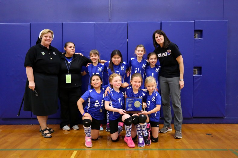 Valley Catholic Third Grade Volleyball Team wins the Spike Tournament 2014 Head Coach: Arellano
