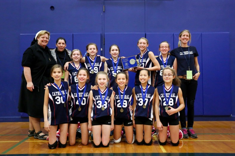Cathedral 5th Grade Volleyball team wins the CYO "Spike" Championship 2014!