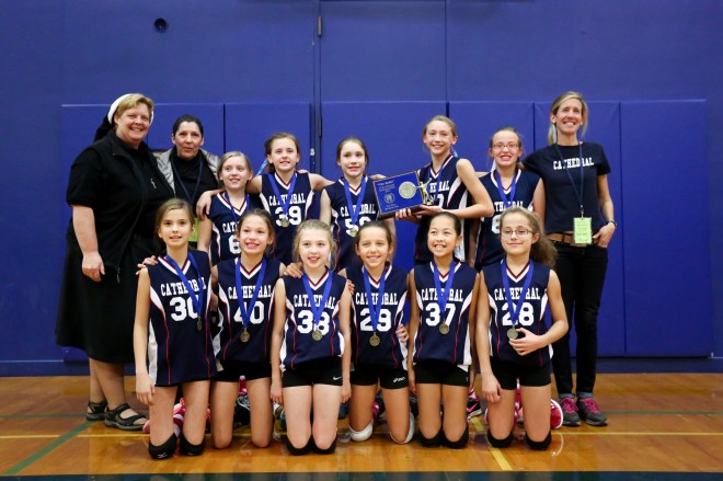 Cathedral 5th Grade Volleyball team wins the CYO "Spike" Championship 2014!