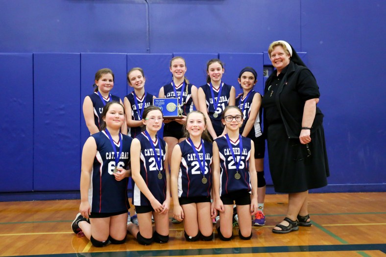 6th Grade Girls Champions for the CYO Spike Tournament CATHEDRAL