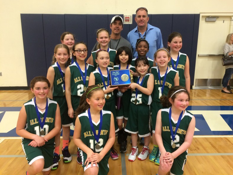 All Saints 4th Grade Girls win CYO Basketball Championship 2015 at Valley Catholic High School