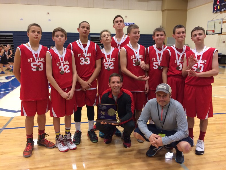 St. Clare takes third place in the CYO City Basketball Championships 2015