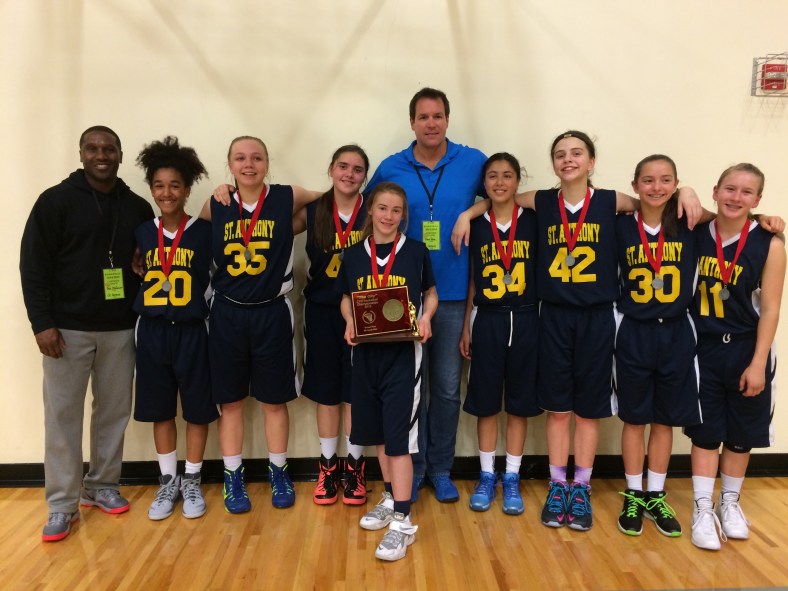 St. Anthony 7th Grade Girls win Second Place in the 8th grade division of the  CYO City BXB Championship 2015.