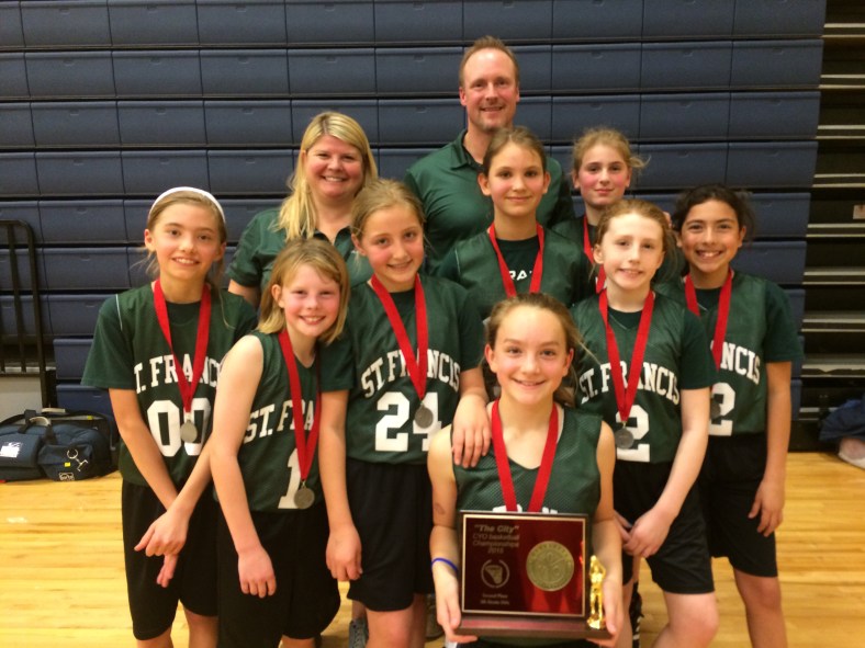St. Francis, Sherwood, takes second place in the CYO City Basketball Championship 2015.