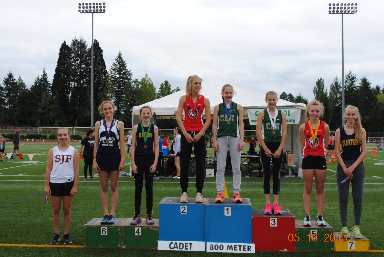 Cadet Girls 800 Meter Run winners CYO Meet of Champions 2015