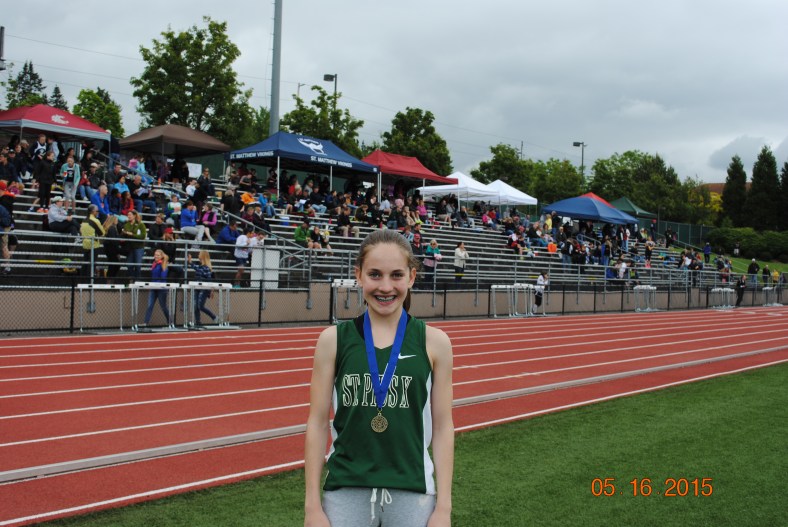 Ember Stratton (St. PIus X) Cadet Girls 800 Meter champion CYO Meet of Champions 2015