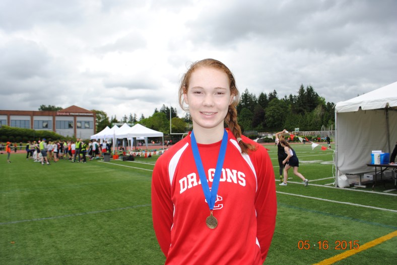 Alyssa Hughes wins the Cadet Girls Long Jump at the 2015 CYO Meet of Champions
