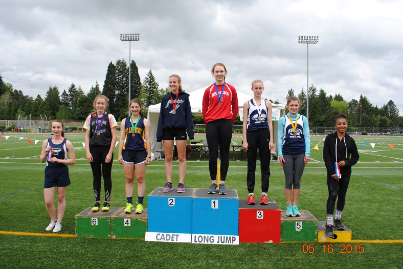 Cadet Girl Long Jump winners 2015 CYO Meet of Champions