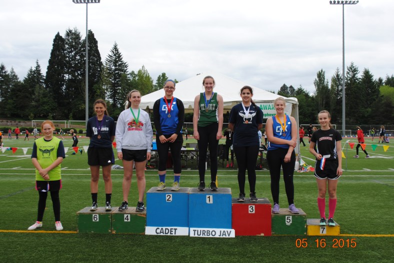 Cadet Girls Turbo Javelin winners at the CYO Meet of Champions 2015