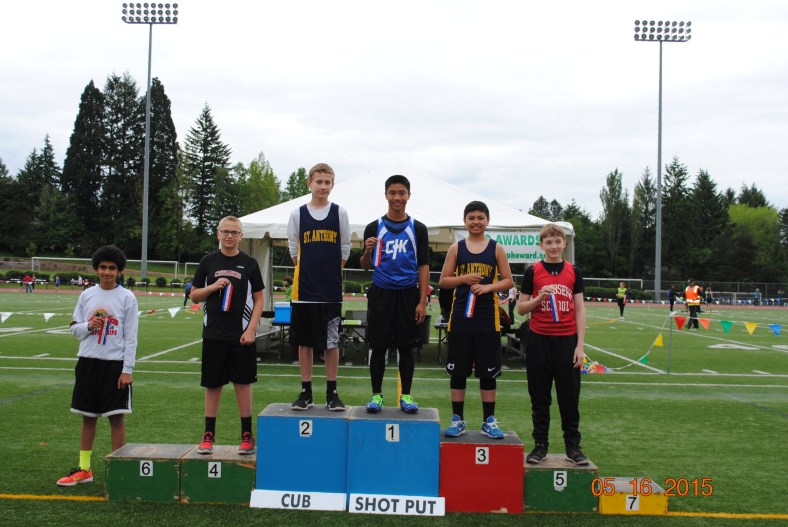 2015 Cub Boys Shot Put winners at the CYO Meet of Champions