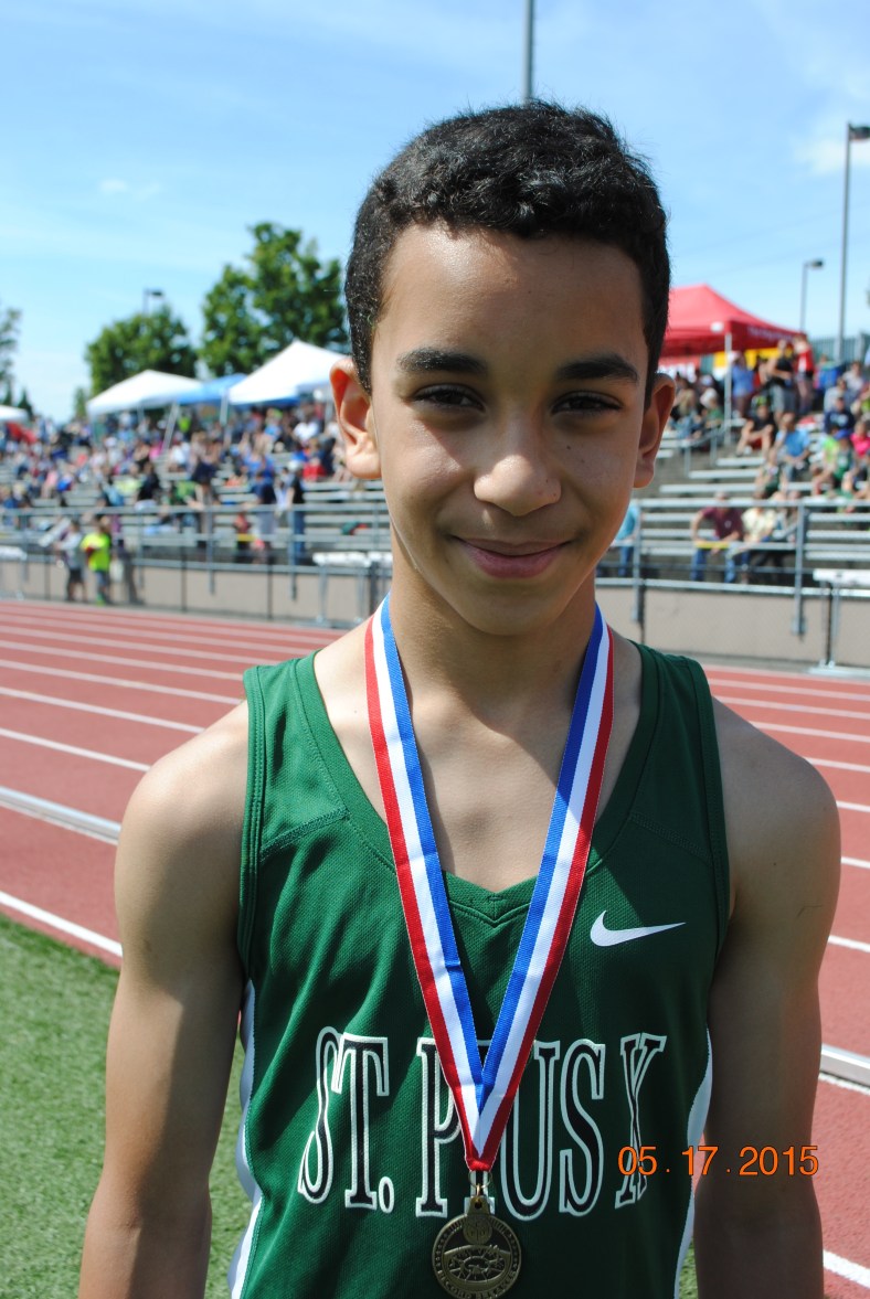 Denzel Pinto sets a new Cub Boys 400 Meter Record at the Meet of Champions May 2015