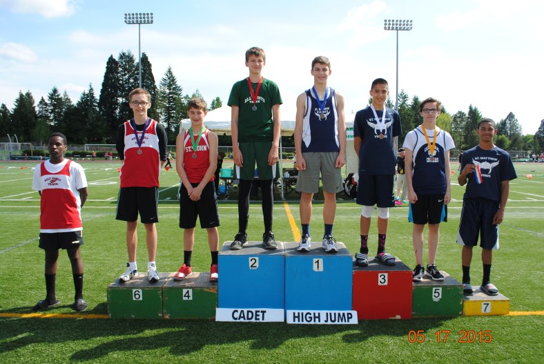 Cadet Boys High Jump winners 2015 CYO Meet of Champions