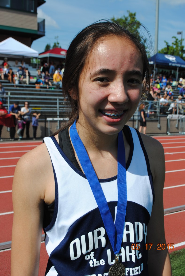 Zoe Zurasky wins the Cadet Girls 200 Meter Dash at the 2015 CYO Meet of Champions