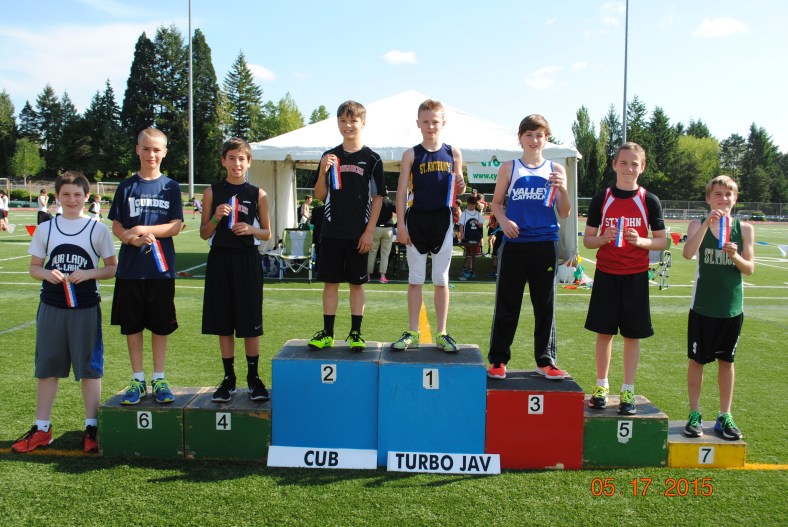 Winners in the Cub Boys Turbo Javelin at the CYO Meet of Champions 2015
