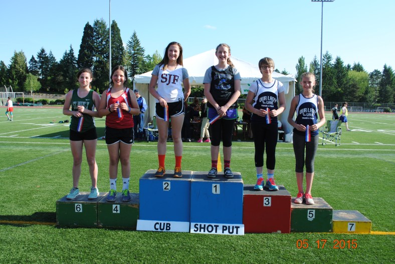 Cub Girls Shot Put winners 2015 CYO Meet of Champions