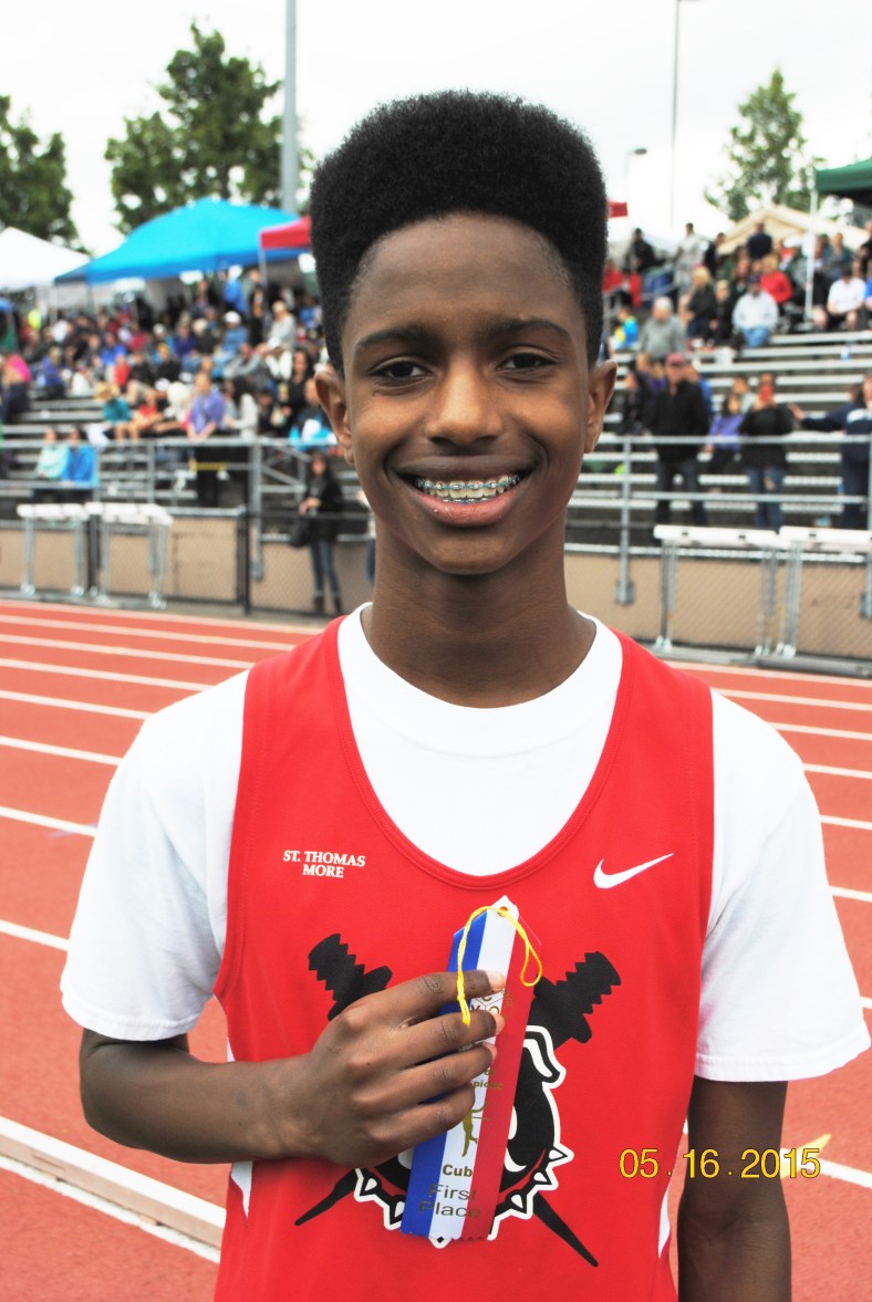 Michael Brittingham wins the Cub Boys High Jump event at the 2015 CYO Meet of Champions