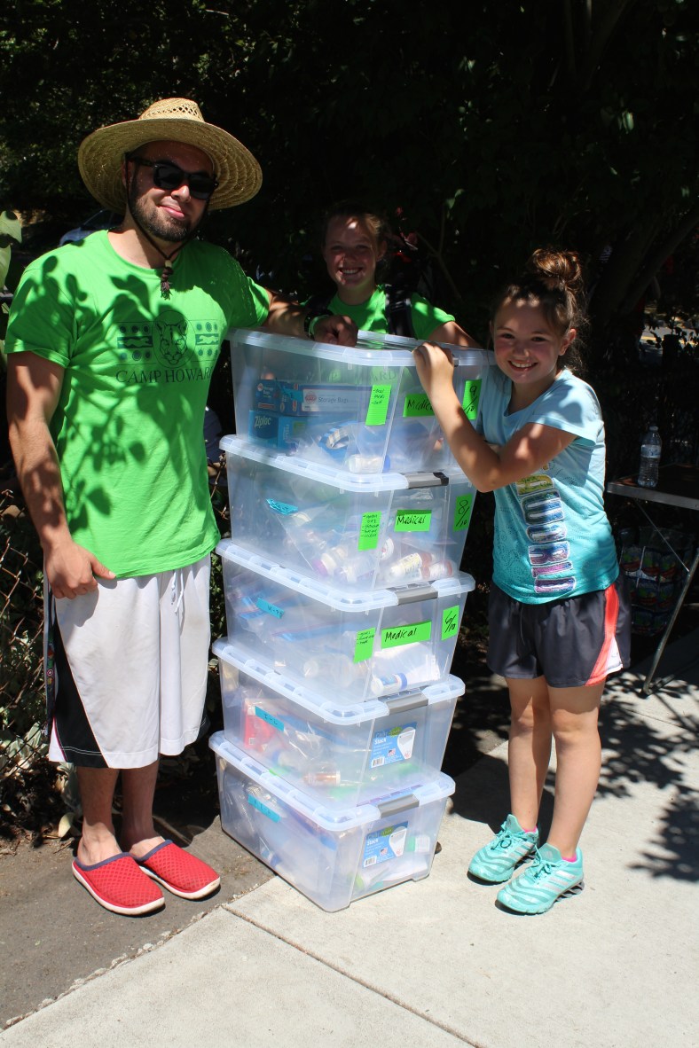 Checking in the meds for each of five units of cabins.