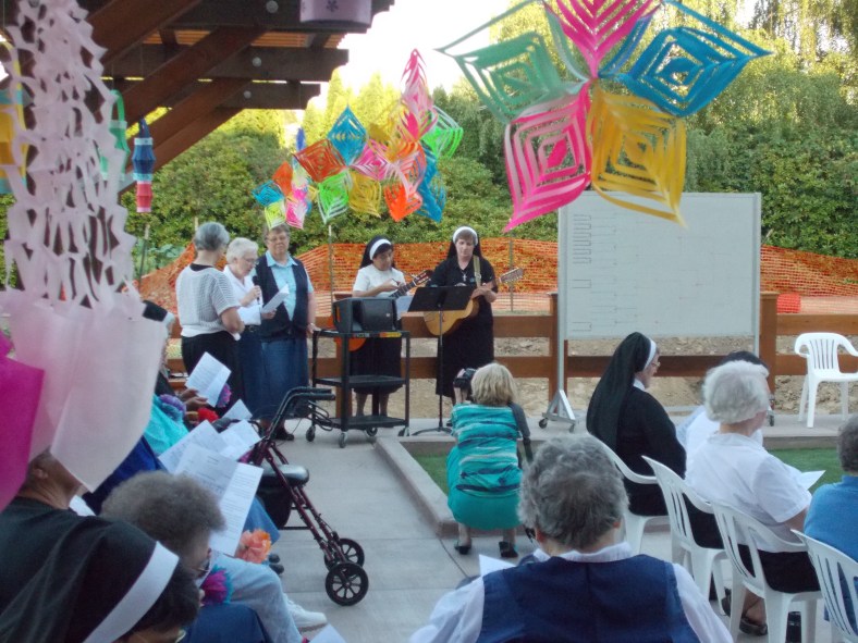 Opening of the new SSMO Bocce courts located not he East side of the Motherhouse.