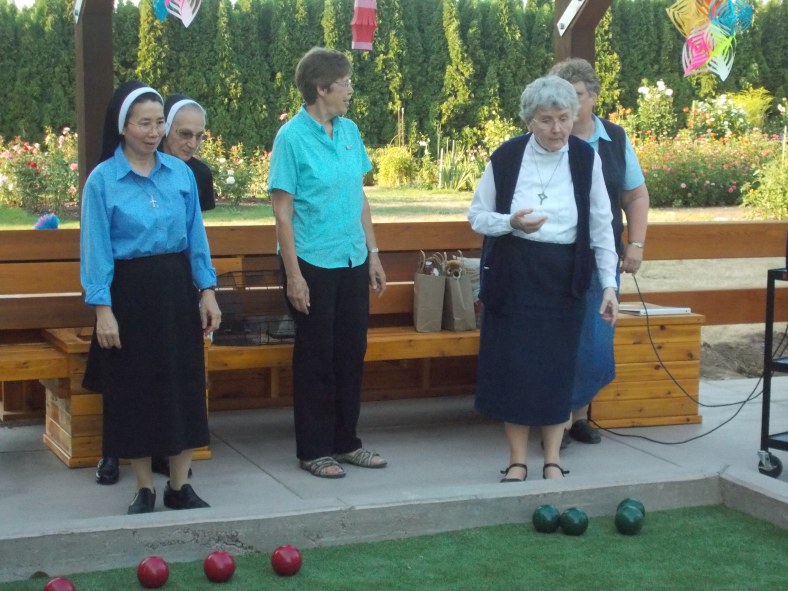 Sr. Theresa Lan, Sr. Delores and Sr. Catherine are first up in the competition!
