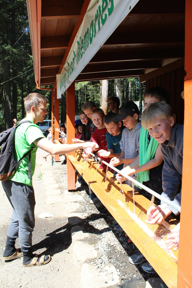 Handwashing station on the boys side