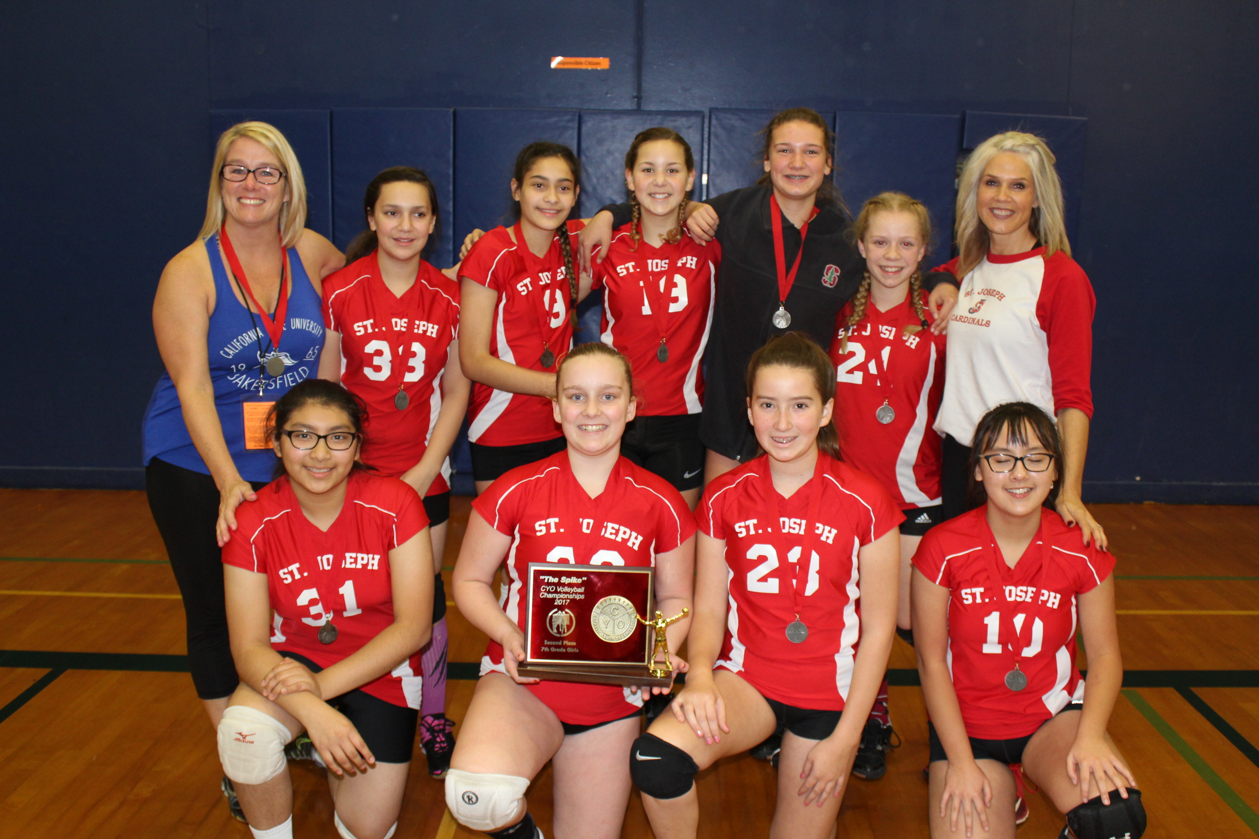 2017 7th Girls VB 2nd Place St. Joseph