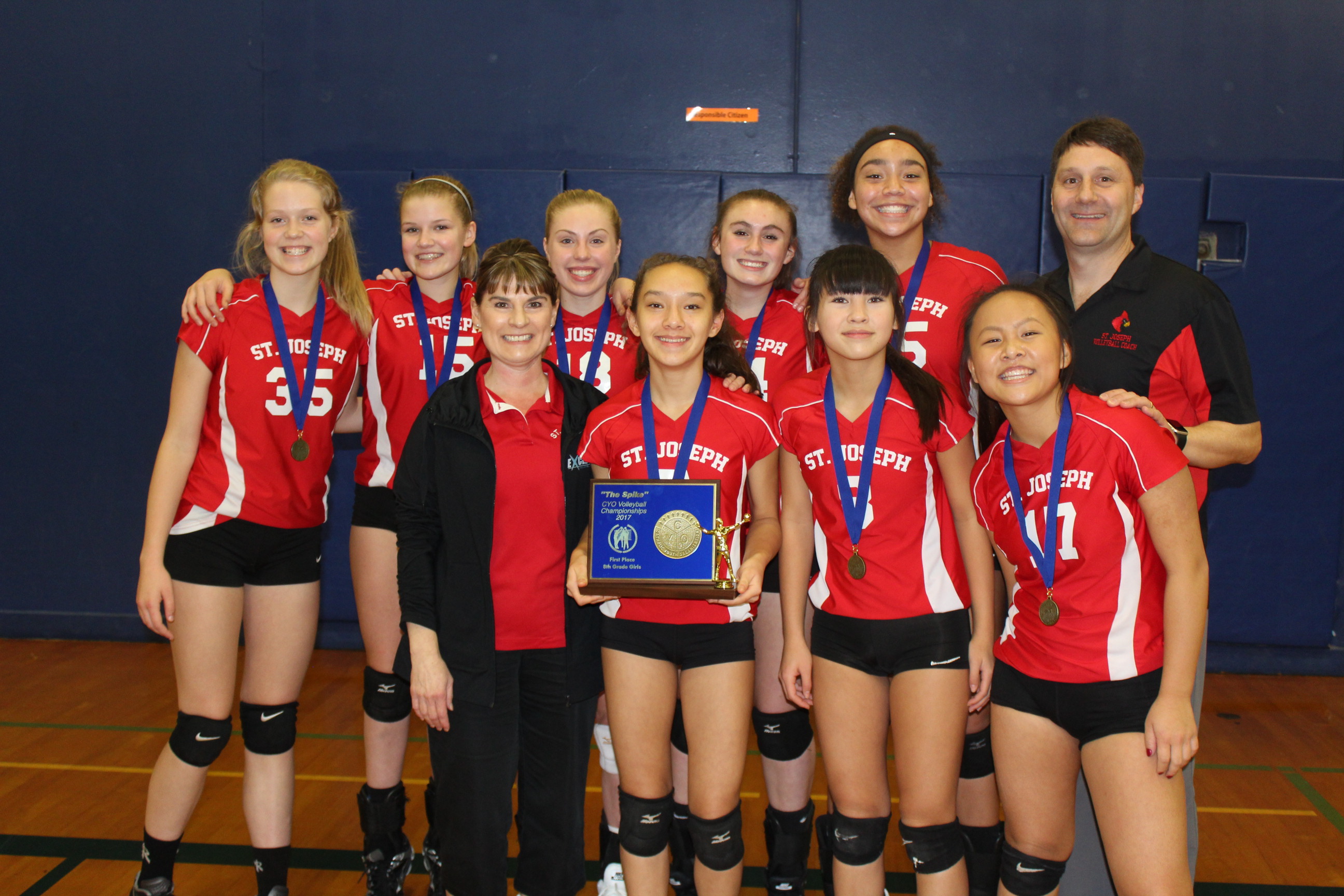2017 8th Girls VB 1st Place St. Joseph