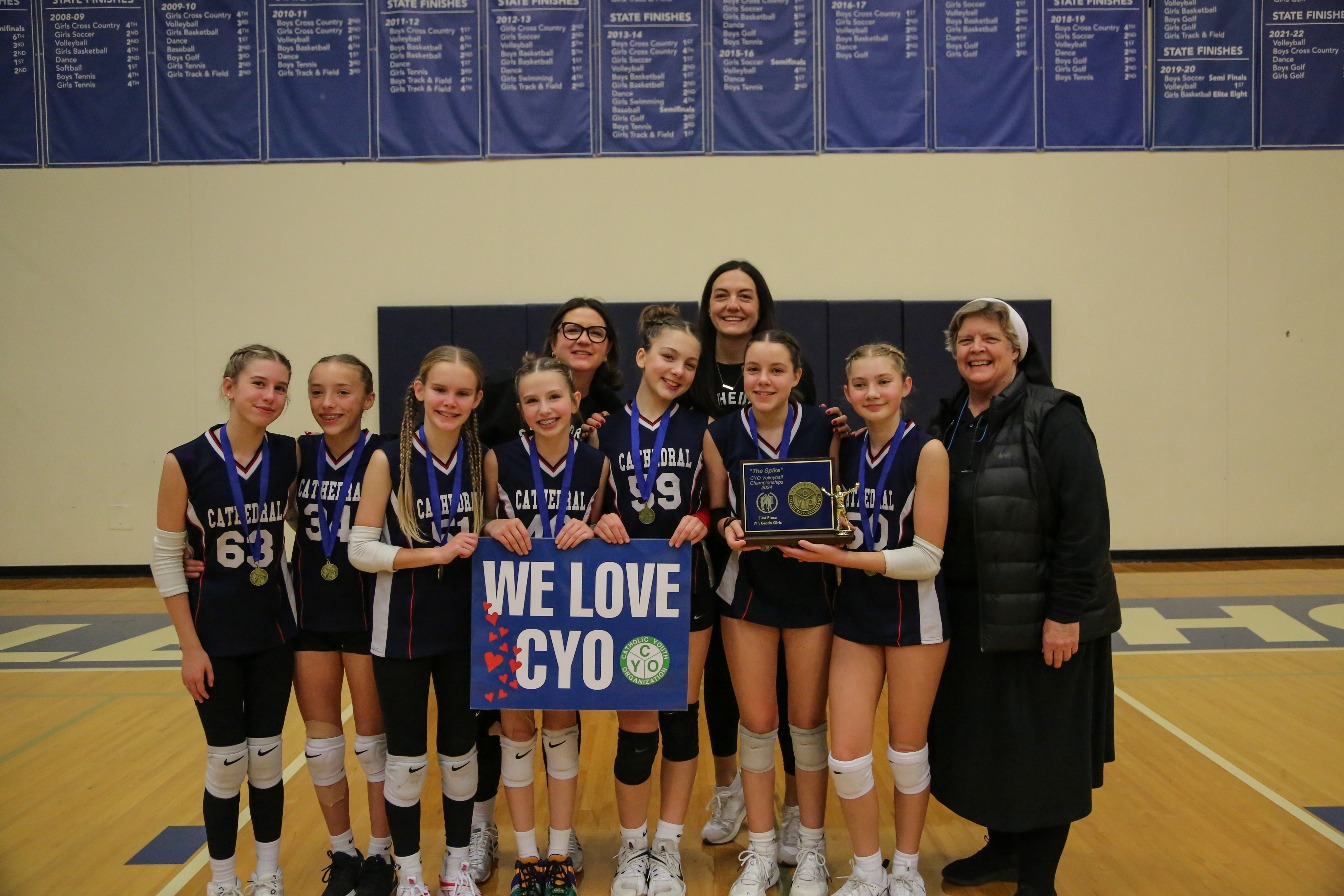 Cathedral 7th Grade Girls Win CYO 2024 Volleyball Championship | CYO ...